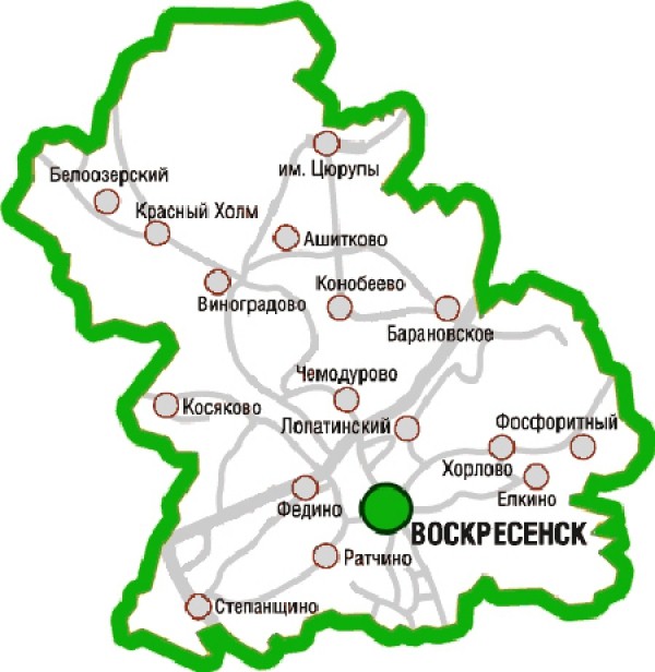 карта Воскресенского района